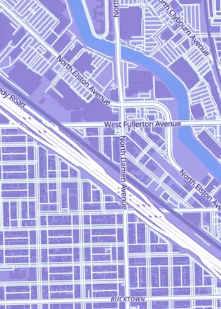 Street map around M3 Toys, Chicago