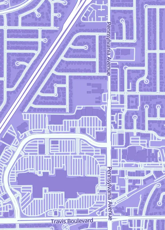 Street map around Mad Alpaca Games Fairfield, 1325 Gateway Blvd Ste C-2, Fairfield, CA
