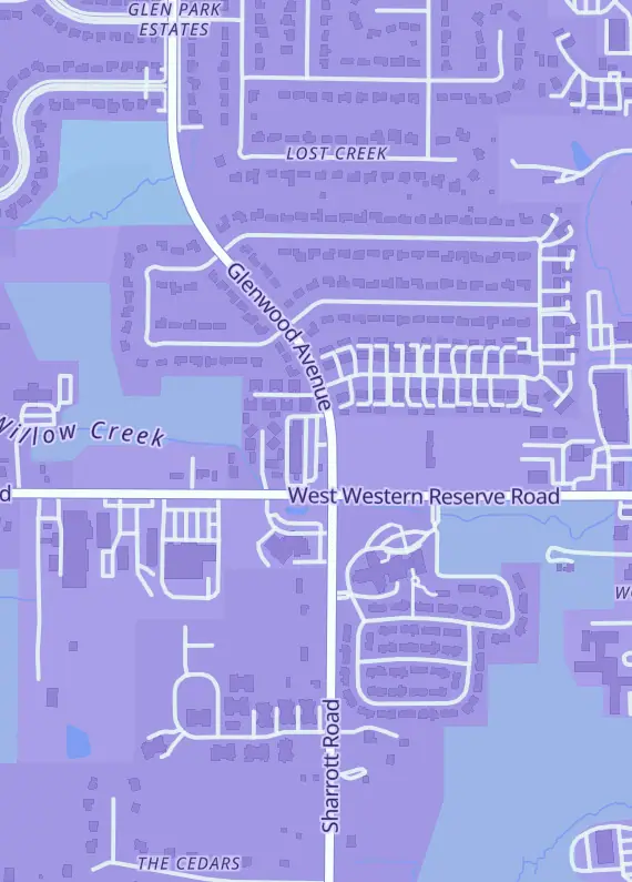 Street map around Mad Cards and Collectables, 8600 Glenwood Ave #160, Boardman Township, OH