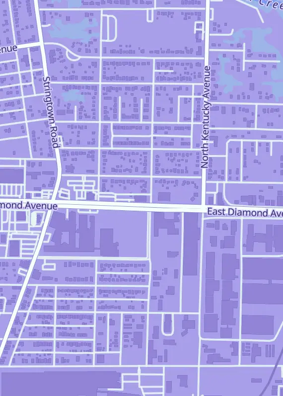 Street map around Main Phase One, 840 E Diamond Ave, Evansville, IN