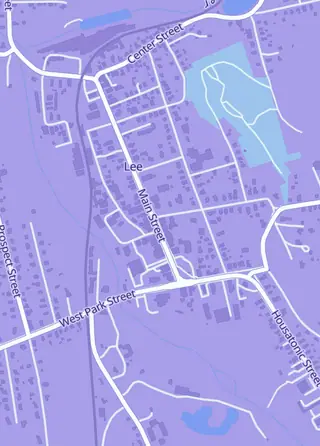 Street map around Main st Comics, Toys & More, Lee