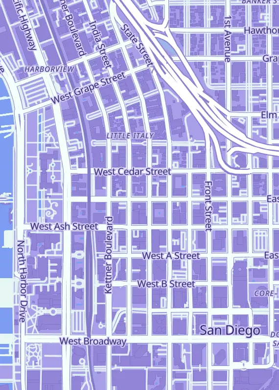 Street map around Main Street Collectibles, 1501 India St, San Diego, CA
