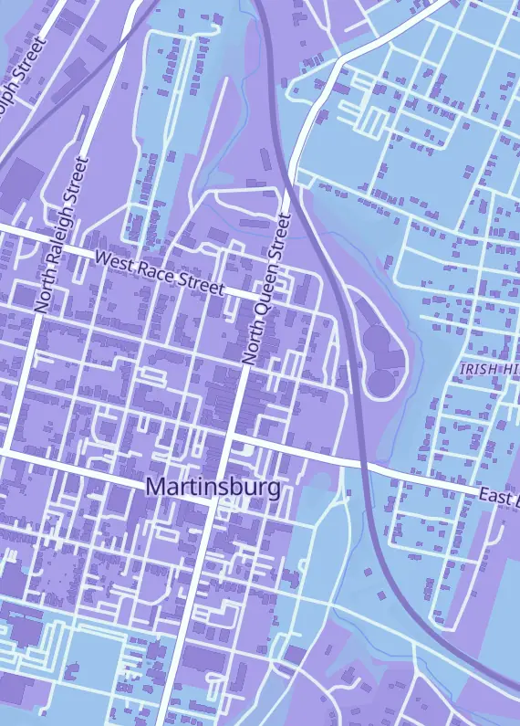 Street map around Mamba Collectibles, 201 N Queen St, Martinsburg, WV