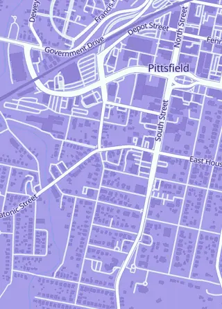 Street map around Mana Crypt Gaming Center, Pittsfield
