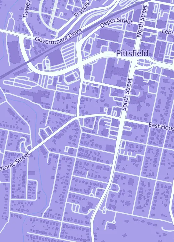 Street map around Mana Crypt Gaming Center, 55 W Housatonic St, Pittsfield, MA