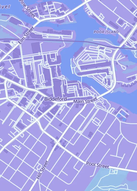 Street map around Mantis Gaming Studios, Building 13-W, 40 Main St Ste 260, Biddeford, ME