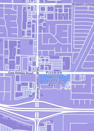 Street map around Many Realms Arena, Las Vegas