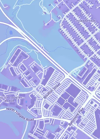 Street map around Maryland TCG, Bel Air