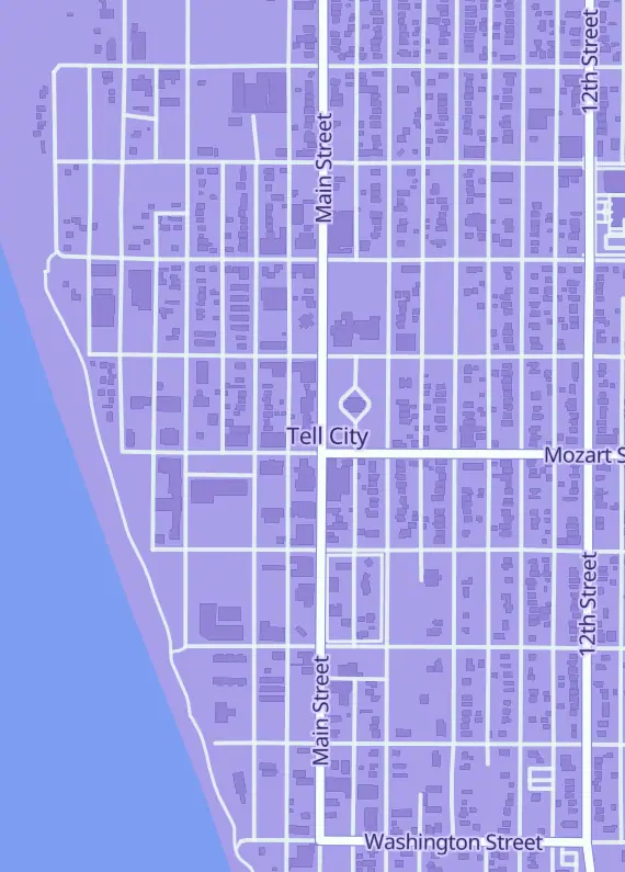 Street map around Mascot Sports Cards & Collectibles, 705 Main St, Tell City, IN
