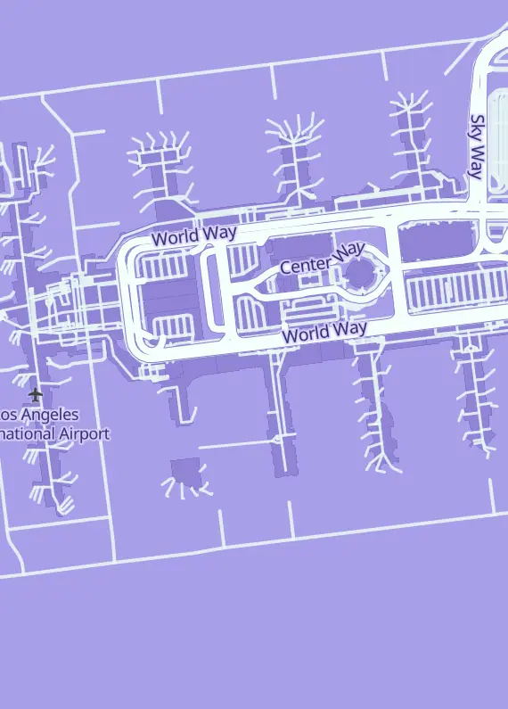 Street map around Matel, 500 World Way, Los Angeles, CA