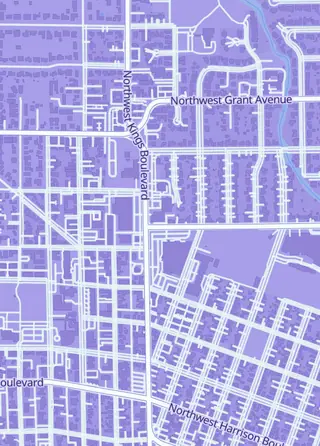 Street map around Matt's Cavalcade of Comics, Corvallis