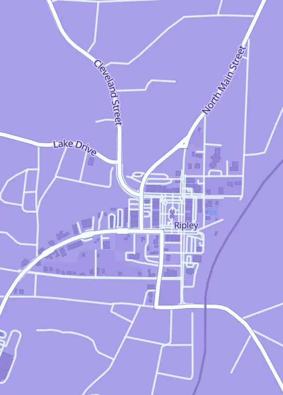 Street map around Mecha Express Australia, Ripley, TN