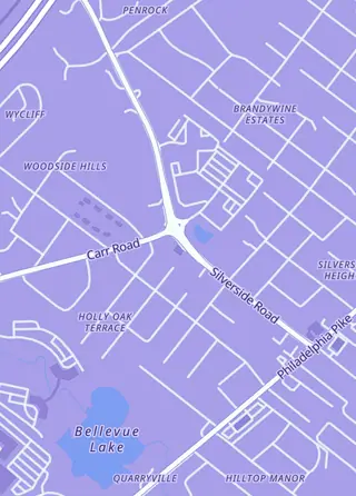 Street map around Megajoule Comics and Collectibles, Wilmington