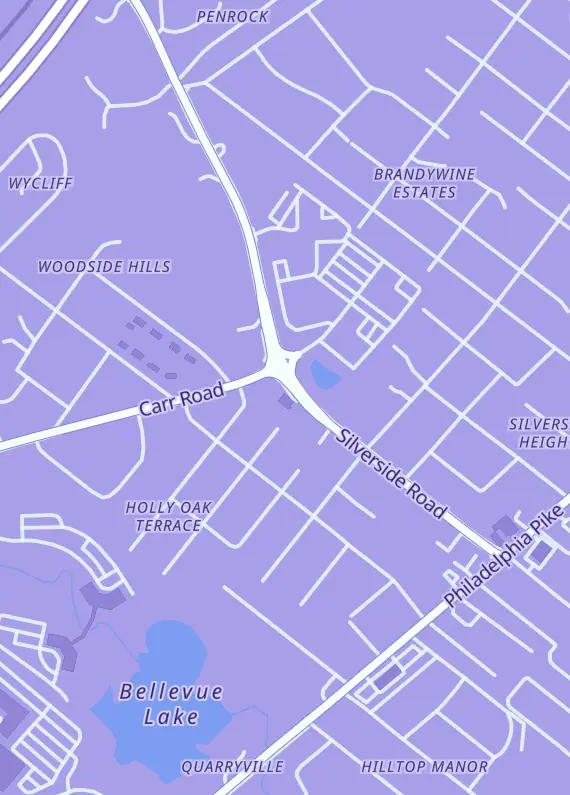 Street map around Megajoule Comics and Collectibles, 400 Silverside Rd, Wilmington, DE