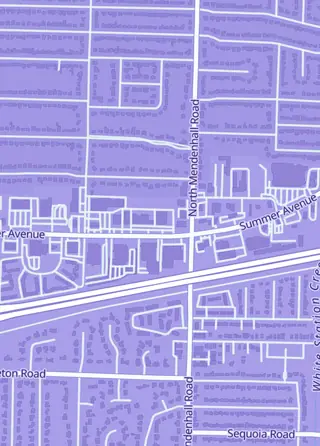 Street map around Mid-South Hobbies, Memphis