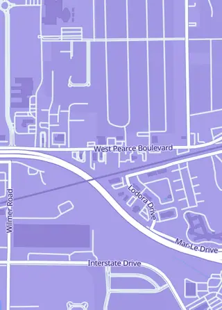 Street map around Mike and Taylor's Card Shop, Wentzville
