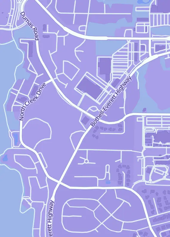 Street map around Mill Creek Sports, 13616 Bothell Everett Hwy, Mill Creek, WA