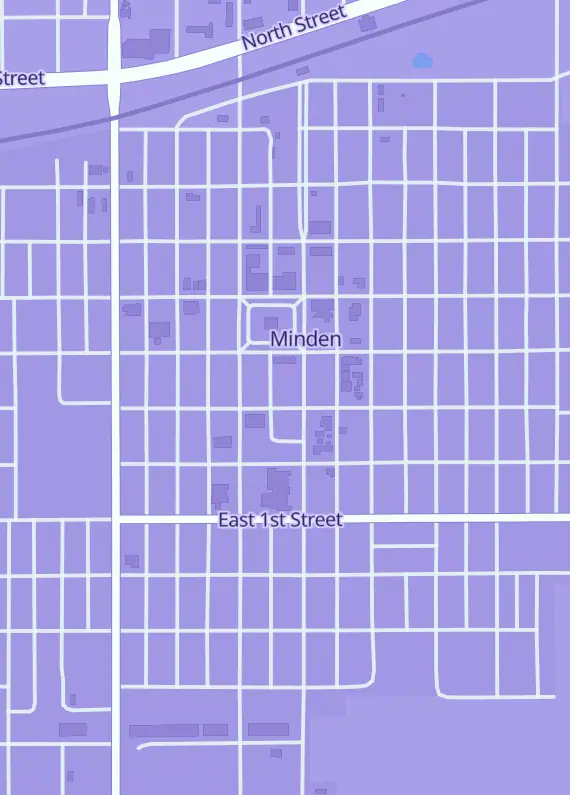 Street map around Minden Sports Cards, 330 E 3rd St, Minden, NE
