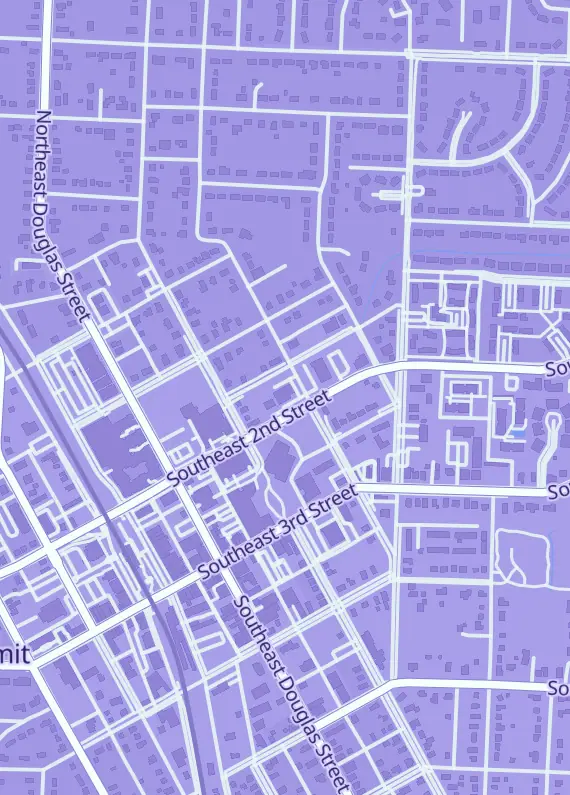 Street map around Mindgames and Magic, 206 SE 2nd St, Lee's Summit, MO