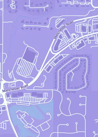 Street map around Miniature Market - Rock Hill, St Louis