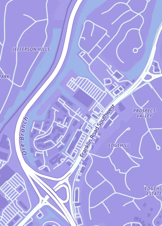 Street map around Mishap Games, 627 Townside Rd SW, Roanoke, VA