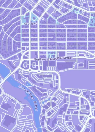 Street map around Modern Games, Bend