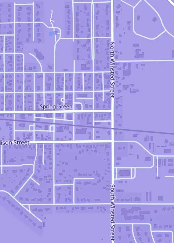 Street map around Moerke Cards, 134 N Albany St, Spring Green, WI