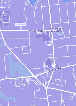 Street map around Monmouth Cards, West Long Branch