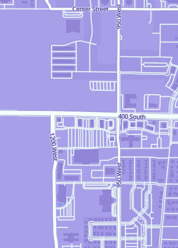 Street map around Moonwake Games, 1101 W 400 S #302, Springville, UT