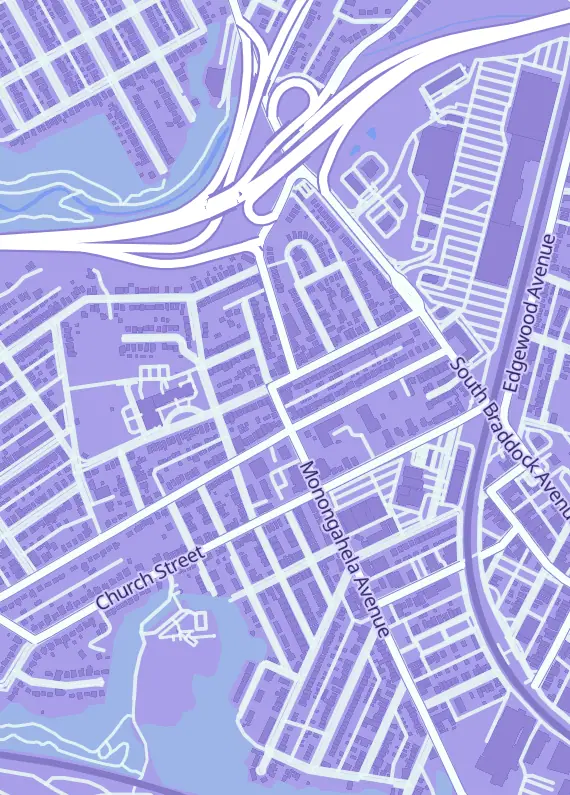 Street map around Mustang Comics, 1705 Monongahela Ave, Swissvale, PA