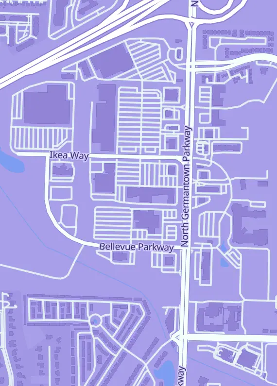 Street map around Nashcards, 2269 N Germantown Pkwy #101, Memphis, TN