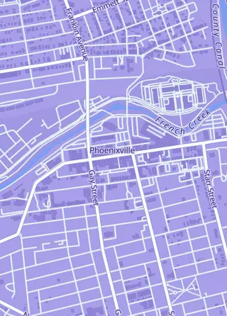 Street map around Nerd Merch, Phoenixville