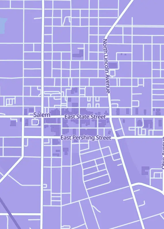 Street map around Nerdy Necessities, 420 E State St Unit B, Salem, OH