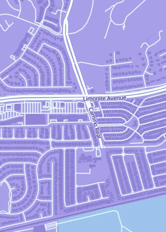 Street map around Nexus Tabletop Games, 7712 Limonite Ave, Jurupa Valley, CA