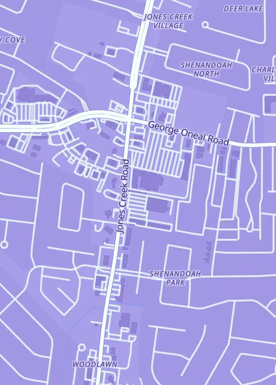 Street map around Night Dragon Games, 5353 Jones Creek Rd #4, Baton Rouge, LA