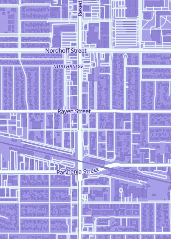 Street map around Njoy Games & Comics, 8820 Reseda Blvd, Northridge, CA