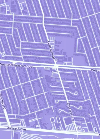Street map around NOLA TCG Experience, Metairie
