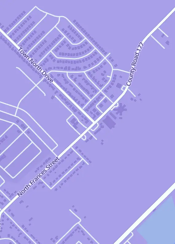Street map around On The Stack Games, 1737 N Frances St, Terrell, TX