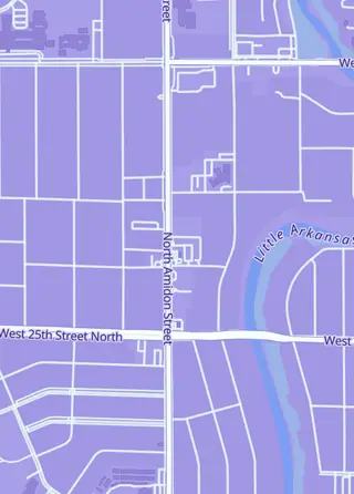 Street map around One Drop Game Shop, Wichita