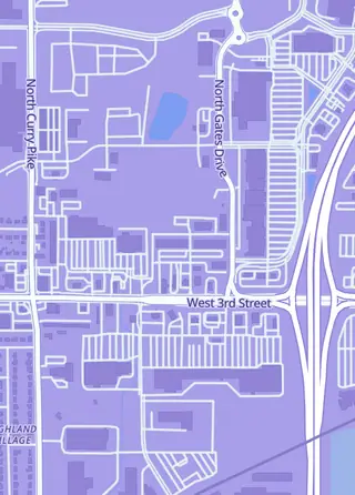 Street map around OneNDunn Cards, Bloomington