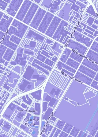 Street map around Outlaw Moon, Austin