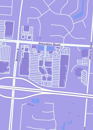 Street map around Overgeared Games, Fairfield Township