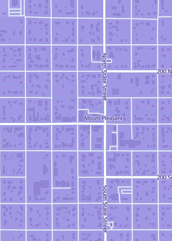 Street map around Packs and Brix, 74 W Main St, Mt Pleasant, UT