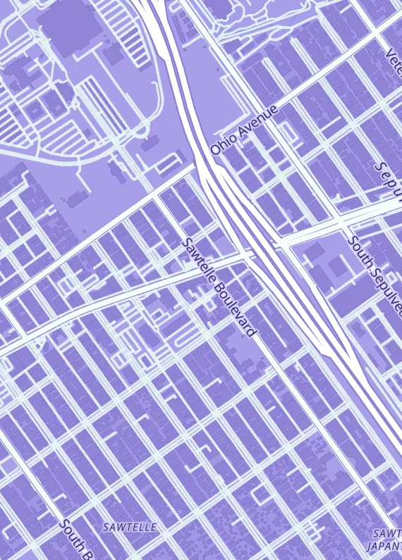 Street map around Paper Hero's Games, 11304 Santa Monica Blvd, Los Angeles, CA
