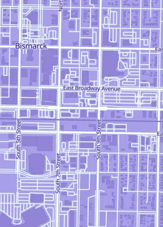 Street map around Parallax Games, Bismarck
