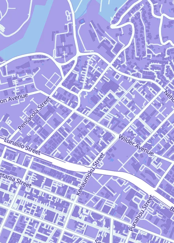 Street map around Paula's Sports Cards, 1231 Wilder Ave #206, Honolulu, HI