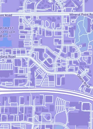 Street map around Pegasus Games, Madison