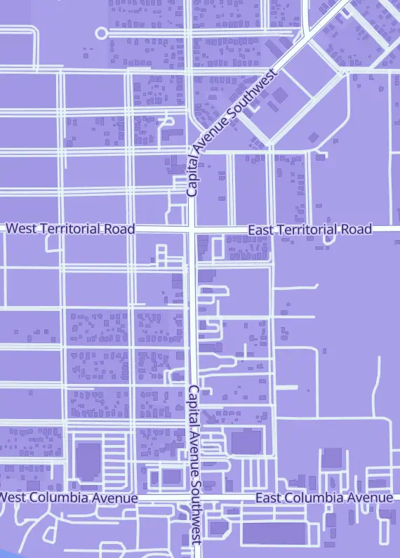 Street map around Perfect Storm Comics and Games, 669 Capital Ave SW, Battle Creek, MI