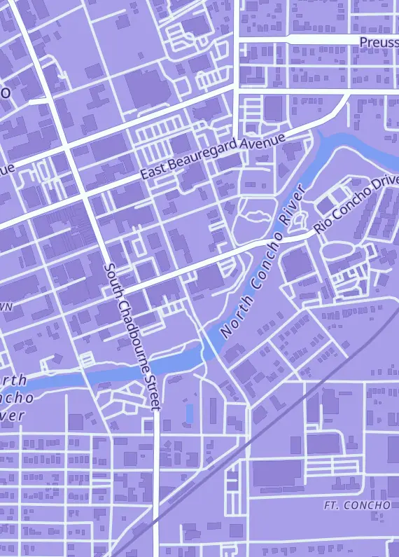 Street map around Phat Catz Gaming, 113 E Concho Ave Ste 100, San Angelo, TX