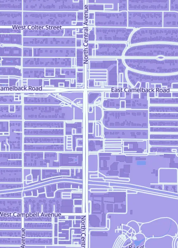 Street map around Phoenix Gaming Lounge, 4747 N Central Ave, Phoenix, AZ